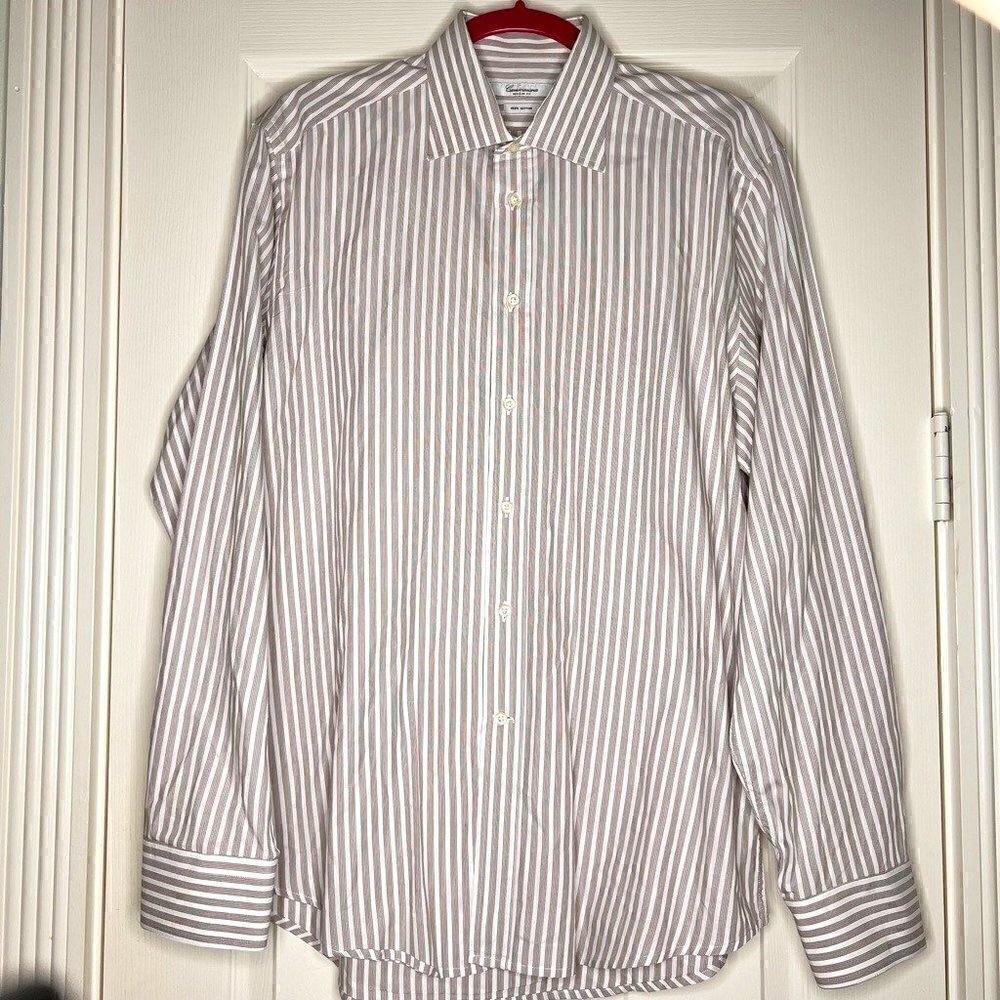 Camicissima Men's Striped Cotton Long Sleeve Button Down Dress Shirt sz 41/16